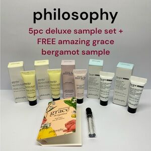 ✨ NEW 5pc philosophy deluxe sized set + FREE bonus amazing grace bergamot sample
